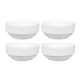 Porcelain Saturn dia.4.75" h:2" 13 oz. Round White Porcelain Bowl (Set of 4)
